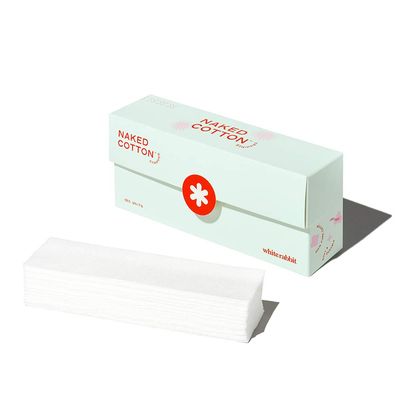 White Rabbit Naked Cotton Stripped 100% Unbleached Cotton Sheets for DIY Face Masks | Soak in Toner, Serum & Essence | Lint-Free, Natural & Cruelty-Free | Korean Skin Care Product (180 Count)