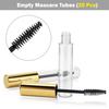 25 Pieces 10 ml Empty Mascara Tubes Wand Empty Eyelash Bottle Clear Refillable Mascara Container with 4 Pieces Funnels Transfer Pipettes for Castor Oil and DIY Cosmetics(Gold) view 3