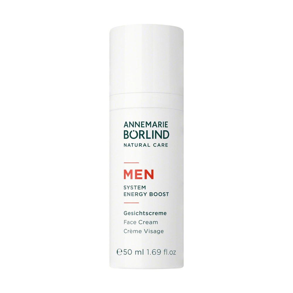 ANNEMARIE BRLIND - MEN SYSTEM ENERGY BOOST Face Cream - energizing, nourishing & firming facial care, with organic juniper extract & Aloe Vera, vegan, 1.69 Fl. Oz.