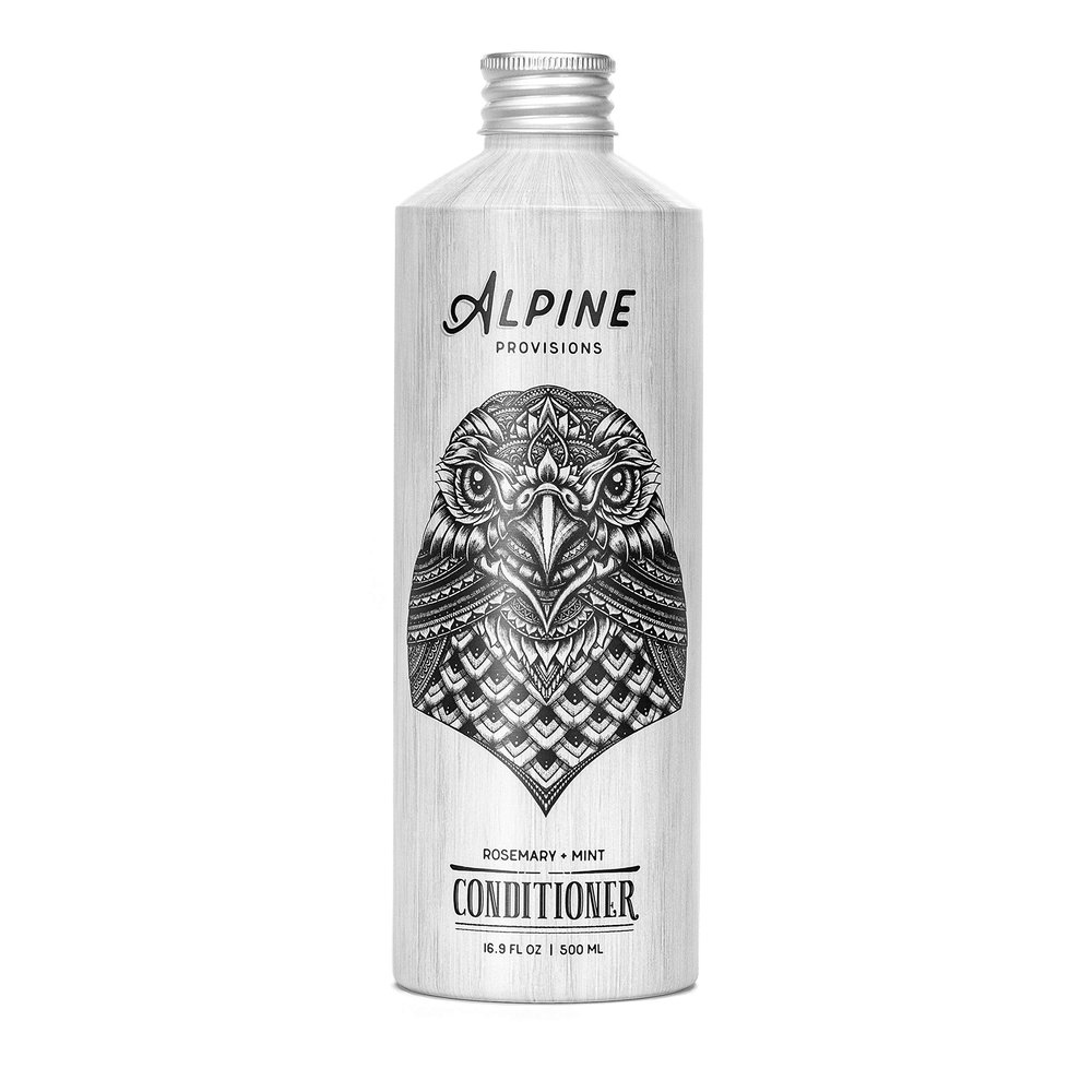 Alpine Provisions Rosemary & Mint Organic Conditioner - Naturally Moisturize, Repair, & Strengthen with Essential Oils, Sunflower oil & Aloe Vera, Vegan, Sulfate - Plant-Based Hair Care - 16.9 FL Oz