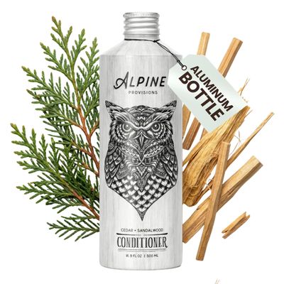 Alpine Provisions Natural & Organic Conditioner with Cedar & Sandalwood Moisturizing Hair Conditioner with Aloe Vera, Sunflower Oil & Essential Oils Sulfate-Free, Vegan, Plant Based 16.9 fl oz
