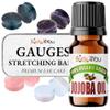 BodyJ4You 18PC Body Piercing Stone Plugs - Ear Stretching Balm Organic Jojoba Oil Aftercare - Big Gauge 24mm (1") - Saddle Double Flared Tunnels Expander Earrings view 1