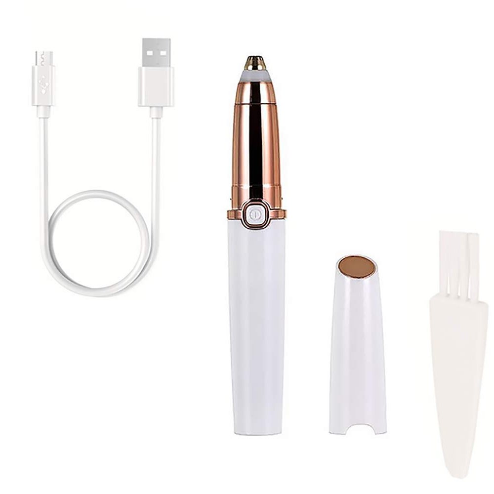BesYouSel Eyebrow Hair Remover Painless Hair Remover Portable Eyebrow Trimmer Eyebrow Remover Electric Eyebrow Razor for Face Lips Facial Hair Removal White,1-Pack
