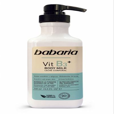 Babaria Vitamin B3 Body Milk - Nourishing Body Lotion for Women and Men - Enhances Skin Barrier - Moisturizing Body Cream for Sensitive Skin - 16.9 oz