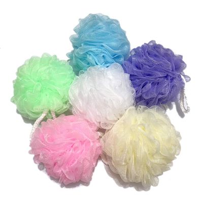 Bath Sponges, 6 Colors Mesh Net Flower Sponges Colorful Big Shower Sponges Exfoliating Loofah for Men and Women