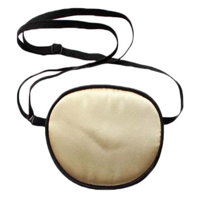 Beige Silk Eye Patch Adjustable Single Eye Patch for Lazy Eye Strabismus Amblyopia