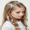 Coucoland Flower Girl Fairy Headpiece - First Communion Crystal Crown Tiara Hair Piece Baby Breath Headband for Wedding Brides Bridal Hair Accessories view 2