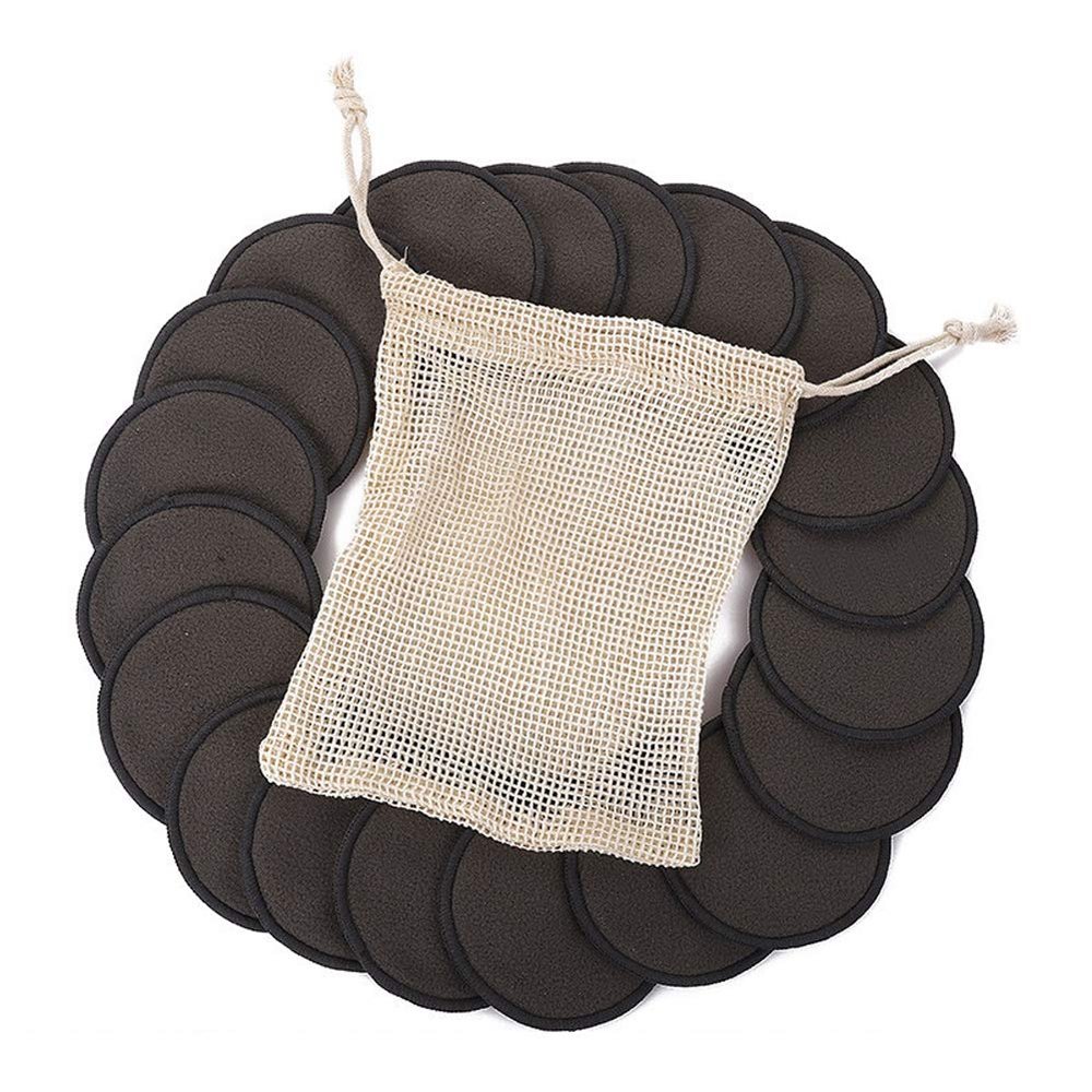 Angzhili 20 Pcs Reusable Makeup Remover Pads,Angzhili Washable Cotton Pads for Face Cleaning,Soft and Absorbent Eye Makeup Remover Pads with Laundry Bag,Reusable Cotton Rounds