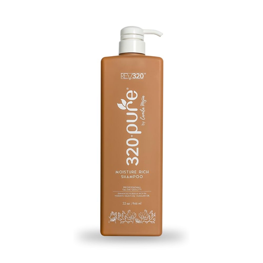 320Pure Moisture Rich Shampoo, Professional Salon, Nourishes and Repairs All types of Hair, Keratin-Omega, Argan Oil, (32oz)