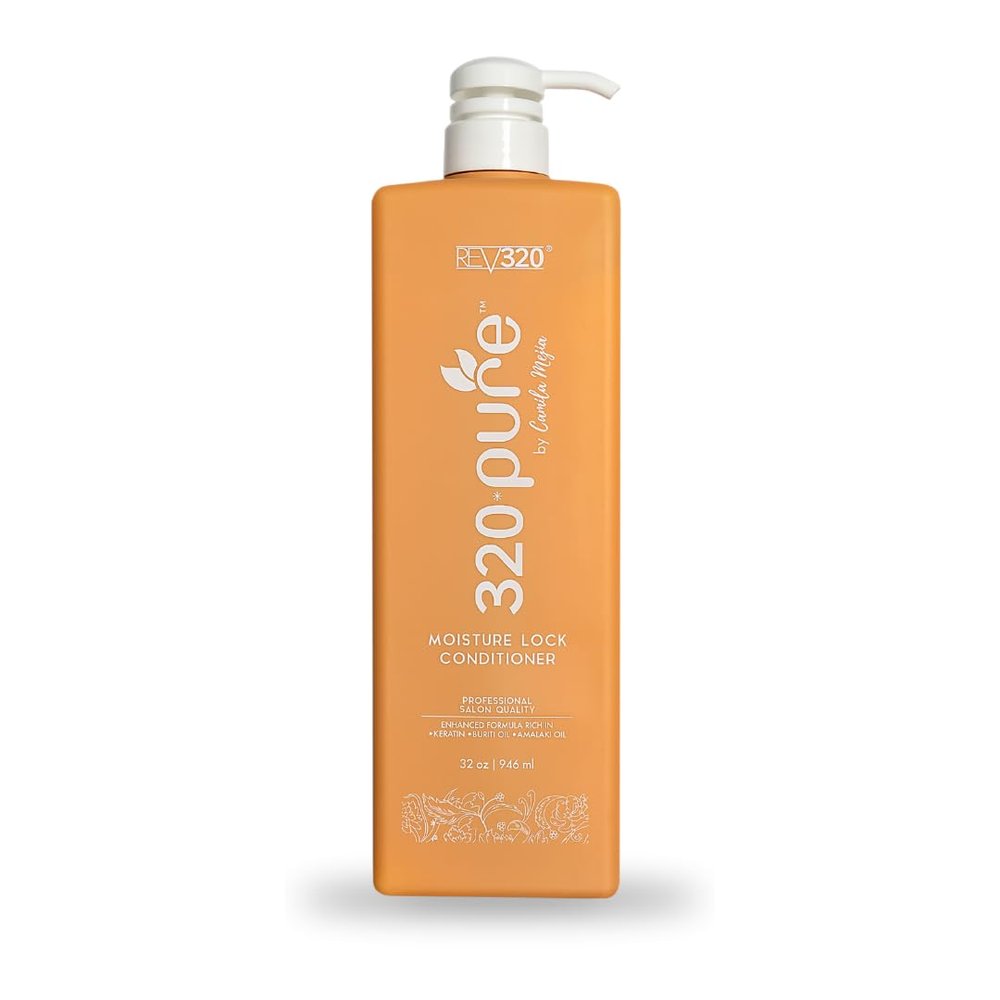 320Pure Moisture Lock Conditioner 32oz, Hydrating, Moisturizing Hair Conditioner for Women & Men, Sulfate-Free, Keratin & Argan Oil Formula for Color-Treated, Damaged, Dry, Straight and Curly Hair