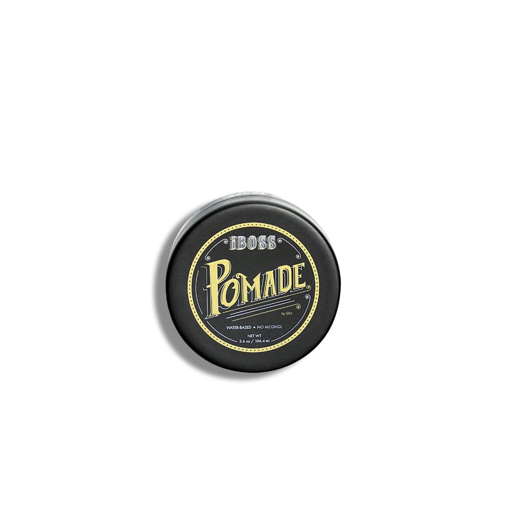 Rev320 iBOSS Water-Based Pomade for Men Strong Hold & Slick Shine, Free of Alcohol, Sulfates, & Parabens, 3.6 oz, Vegan & Cruelty-Free Hair Pomade Men