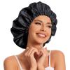 Satin Bonnet Silk Bonnet Hair Bonnet for Sleeping-Slouchy Beanie Hat Satin Sleep Cap for Women's Natural & Curly Hair(Black) view 1