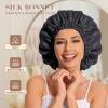 Satin Bonnet Silk Bonnet Hair Bonnet for Sleeping-Slouchy Beanie Hat Satin Sleep Cap for Women's Natural & Curly Hair(Black) view 2