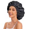 Satin Bonnet Silk Bonnet Hair Bonnet for Sleeping-Slouchy Beanie Hat Satin Sleep Cap for Women's Natural & Curly Hair(Black) view 4