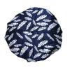 1 PCS Eco-friendly PEVA Lined Shower Cap, Cute Printed Exterior Large Bath Cap for Hair Treatment (05 Navy Feather) view 2