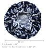 1 PCS Eco-friendly PEVA Lined Shower Cap, Cute Printed Exterior Large Bath Cap for Hair Treatment (05 Navy Feather) view 3