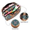 ALAZA Indian Tribal Aztec Ornament Geometric Pattern with Skulls Cosmetic Bag Leather Pencil Case Waterproof Portable Travel Makeup Pouch with Zipper for Women view 2