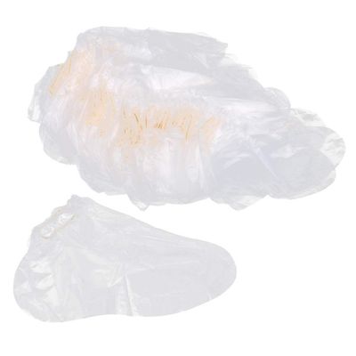 Backbayia 100 Pieces Disposable Paraffin Bath Liners Clear Plastic Foot Covers Socks for Pedicure Hot Spa Wax Treatment