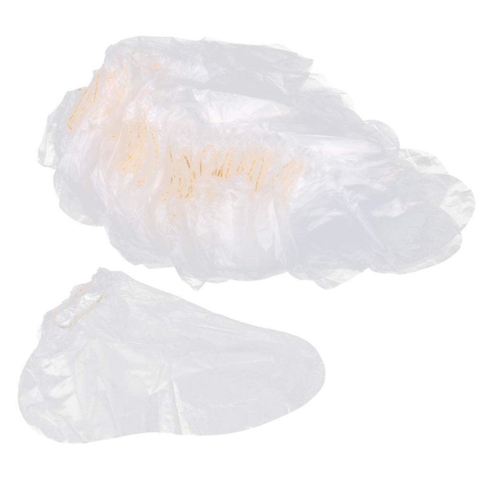 Backbayia 100 Pieces Disposable Paraffin Bath Liners Clear Plastic Foot Covers Socks for Pedicure Hot Spa Wax Treatment