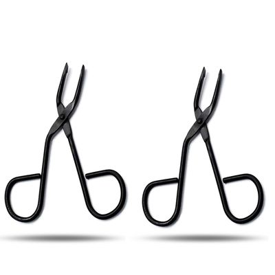 PRECISE CANADA Scissors Shaped Slant Tip Tweezer Clip,Black
