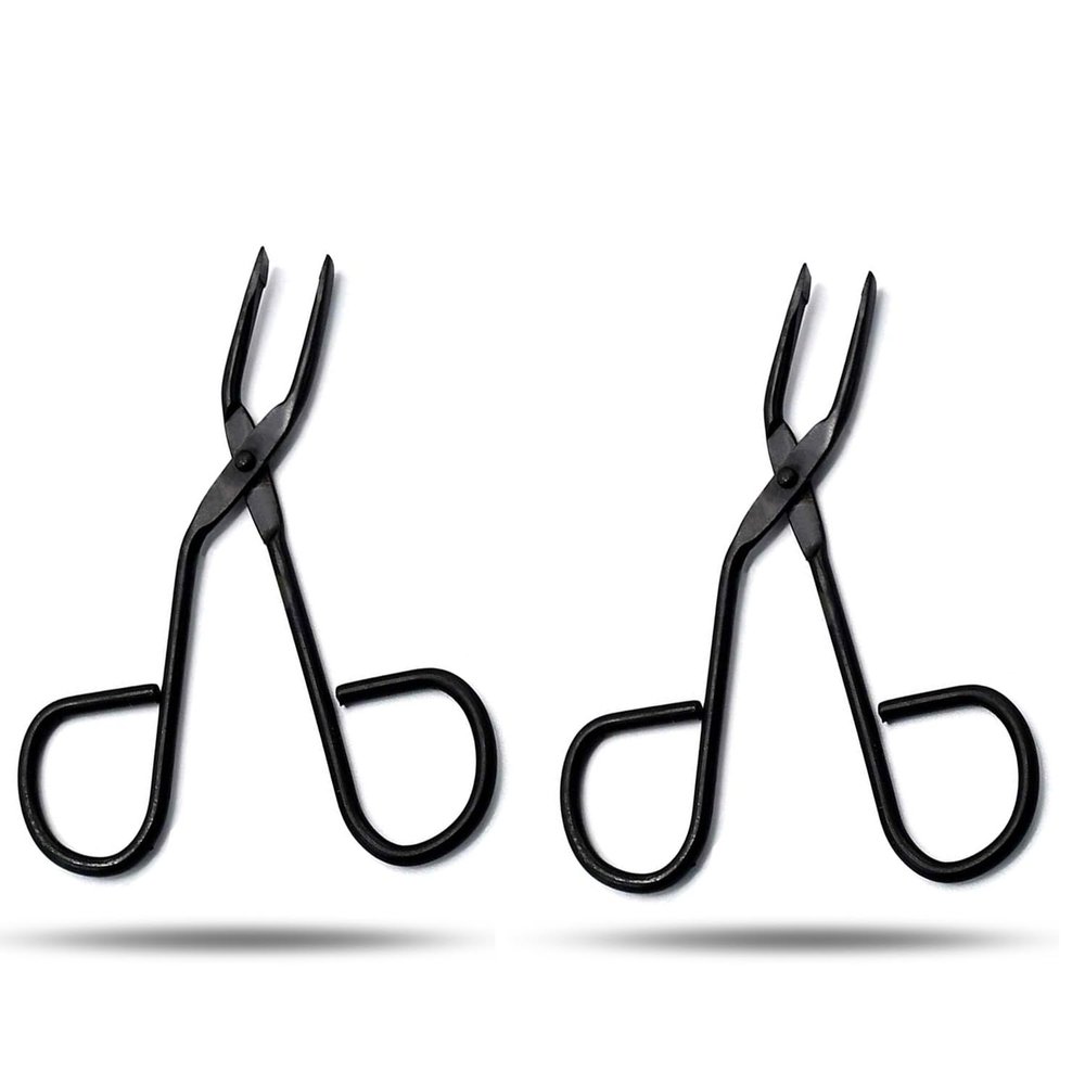 PRECISE CANADA Scissors Shaped Slant Tip Tweezer Clip,Black