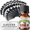 BodyJ4You 55PC Ear Stretching Kit 14G-12mm - Aftercare Jojoba Oil Ear Stretching Balm - Black Acrylic Plugs Gauge Tapers Silicone Tunnels - Lightweight Expanders Men Women view 1