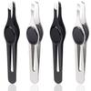 ANCIRS 4 Pack Tip Tweezers for Eyebrow, Non-Slip Grip Tip Tweezers, Professional Stainless Steel Precision Pointed Blackhead Splinter Removal Tool for Women & Girls view 1