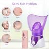 Facial Steamer for Face Nano Facial Mister Sprayer Set, Face Steamer for Facial Deep Cleaning, Portable Mini Face Steamer for Clogged Pore, Sinuses (Include Blackhead Remover Kit, Brush) view 3