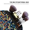 1pc Sequin Cosmetic Bag with Large Capacity Portable Toiletry Storage Bag for Travel Versatile Makeup Organizer Stylish Square Design Present for Women view 3