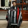 BARBER PRO Men's Grooming Hair Cutting Cape With Snap Closure, Professional Salon Waterproof Polyester Hairdressing Cape for Hairdresser 64'' x 57'' (Stripe American Flag Print) view 2