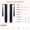 SEIKEA 35 Inch Clip in Ponytail Extension Wrap Around Long Straight Pony Tail Hair Synthetic Hairpiece for Women - Black view 3