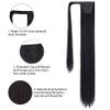 SEIKEA 35 Inch Clip in Ponytail Extension Wrap Around Long Straight Pony Tail Hair Synthetic Hairpiece for Women - Black view 4