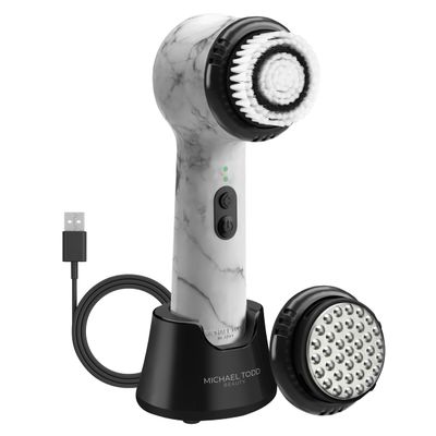Michael Todd Beauty Soniclear Allure 2024 Best of Beauty Winner Facial Cleansing + Exfoliation Brush System with 4 speeds, Serum Infusion Head + Travel Case