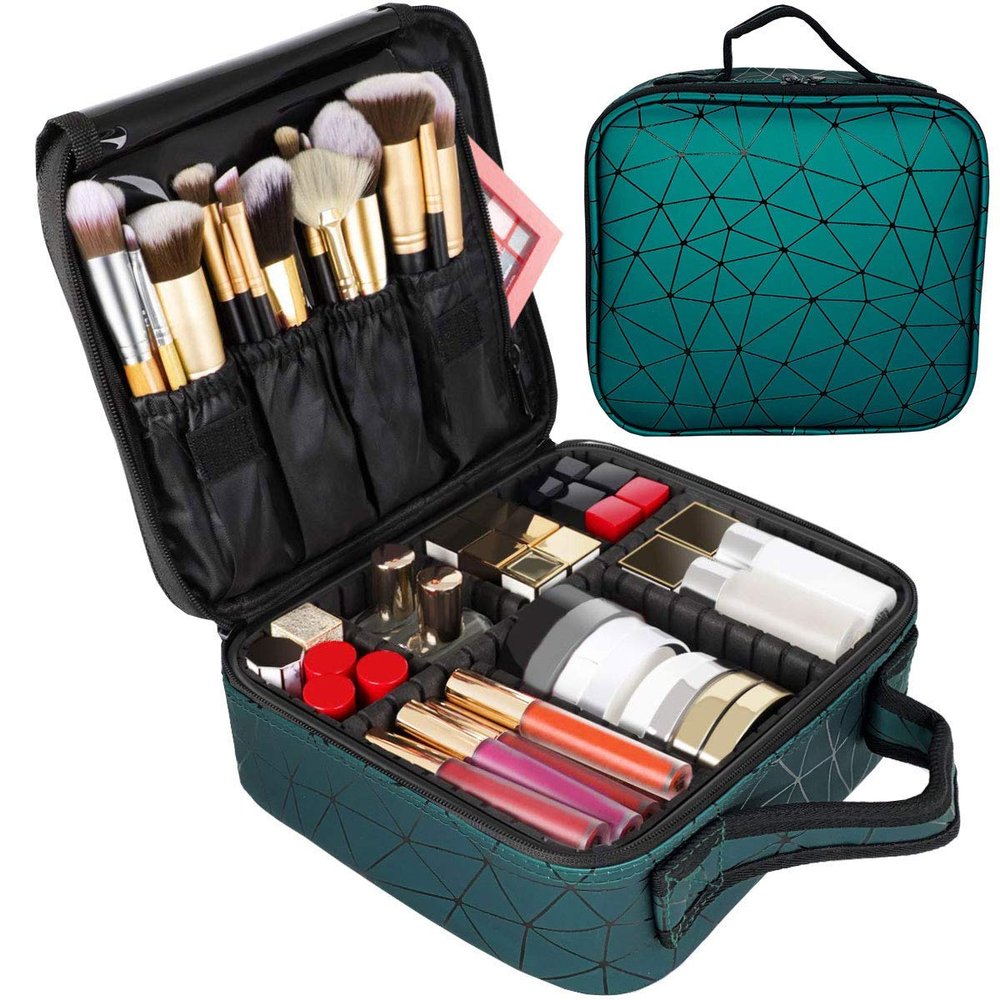 Welocity Professional Diamond 22 Cms Cosmetic Pouch (M_01-vanity_Green)