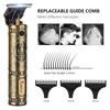 RESUXI Cordless Hair Trimmer for Men, Professional Electric Hair Clippers Barber Trimmer, Mens T-Blade Beard Trimmer Zero Gapped Edgers Gold Knight Close Cutting Haircut Kit view 3