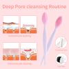 3 Pcs Lip Scrub Brush with Silicone Facial Cleansing Brush,2 Pcs Face Scrubber Gentle Exfoliating,Removing Blackhead,Massaging view 3