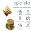eplanita Replacement Brush Heads (Pack of 4) for Bamboo Dish Brush, Sisal Bristle Refills, Agave Cactus Fibres, Kitchen Eco Scrubber, Plastic Free Washing Up, Zero Waste Cleaning view 2