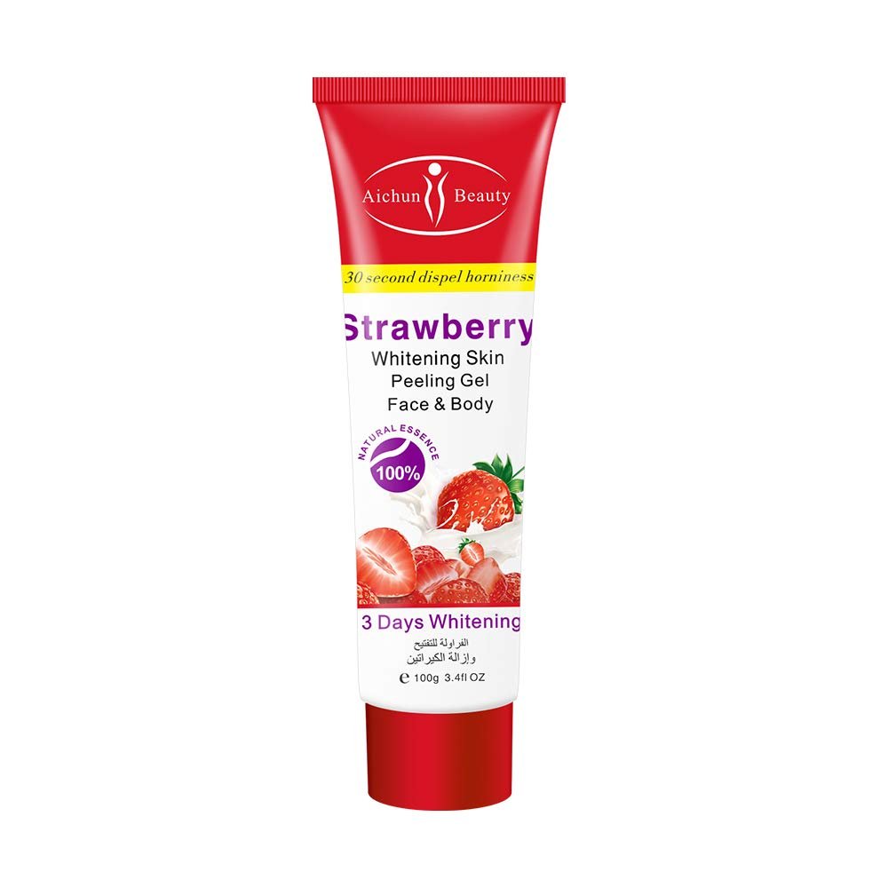 Aichun Beauty Milk Exfoliating Dead Skin Facial Purify Body Cleaning Peeling Gel Cream 100g (STRAWBERRY)