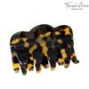 French Amie Crown Wave Yellow Tokyo Small 2 1/2 Handmade in France Celluloid Interlocking Jaw Hair Claw Clip for Women and Girls view 2