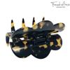 French Amie Crown Wave Yellow Tokyo Small 2 1/2 Handmade in France Celluloid Interlocking Jaw Hair Claw Clip for Women and Girls view 3