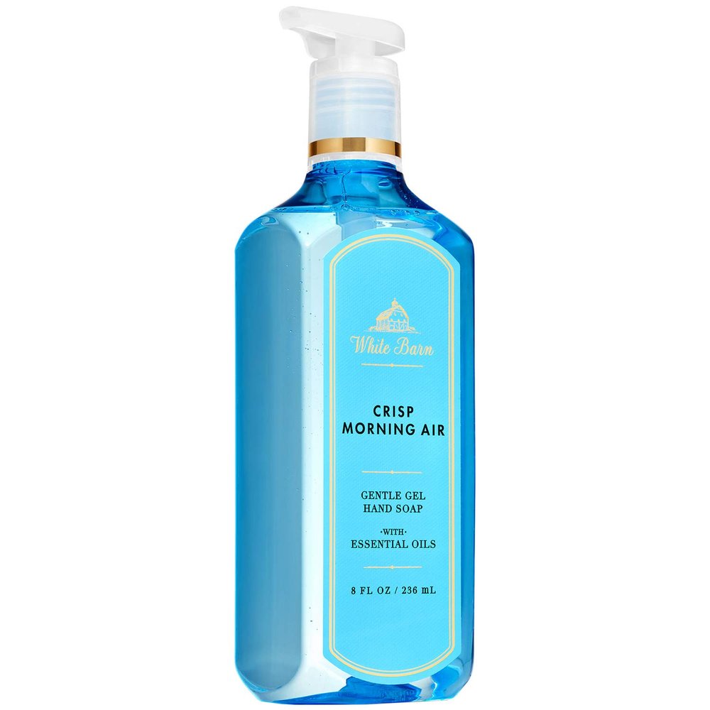 Bath and Body Works CRISP MORNING AIR Gentle Gel Hand Soap 8 Fluid Ounce (White Barn Label, 2020 Edition)