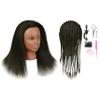 QACIEH Mannequin Head 100% Real Human Hair for Hairdresser Practice Styling Braiding Manikin Cosmetology Doll Training Head with Stand view 1