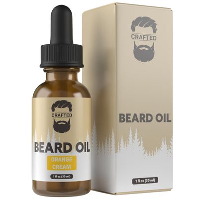 Beard Oil by Crafted Beards - Beard Oil Conditioner - Leave Your Beard Feeling Amazing - All Natural Ingredients - No Residue - Mustache Oil - 1oz - Made in the USA (Orange Cream)