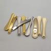 4 Pcs Mini Metal Makeup Spoon Cosmetic Spatula Cosmetic Facial Mask Cream Spoon Beauty Scoop for Mixing and Sampling, Gold and Silver view 2