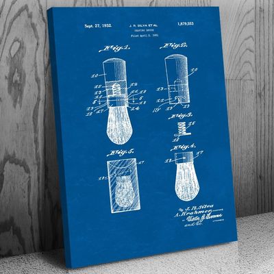 Shaving Brush Canvas Print, Barber Shop Art, Barber Gift, Bathroom Decor, Stylist Gift, Salon Wall Art, Shaving Gift Blueprint (18 inch x 24 inch)