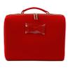 Estee Lauder Red Velveteen Makeup Cosmetics Train Case Travel Storage Bag view 1