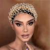 ZHENM Rhinestone Wedding Hair Band Bridal Headband Wedding Hair Accessories for Brides(Golden) view 2