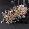 ZHENM Rhinestone Wedding Hair Band Bridal Headband Wedding Hair Accessories for Brides(Golden) view 4