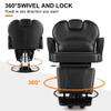 Artist hand Barber Chair for Salon, Reclining Barber Chair Heavy Duty Adjustable Height & Headrest, Barber Shop Chairs Wide Seat Comfort and Sturdy, Beauty Salon Chair for Hair Stylist for Home Black view 3