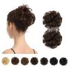 BARSDAR 100% Human Hair Bun Extension - 2 PCs Real Human Hair Messy Bun Hair Pieces Brown Hair Bun Extensions for Women - Real Human Hair Bun Scrunchies Updo Chignons Daily - Brown view 1